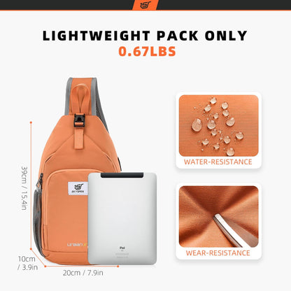 Sling Bag RFID Crossbody Sling Backpack Cross Body Shoulder Bag Travel Hiking Daypack for Women Men(Beige)
