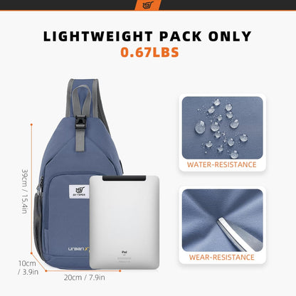 Sling Bag RFID Crossbody Sling Backpack Cross Body Shoulder Bag Travel Hiking Daypack for Women Men(Beige)
