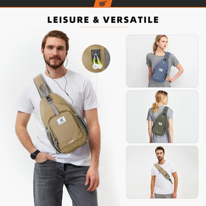 Sling Bag RFID Crossbody Sling Backpack Cross Body Shoulder Bag Travel Hiking Daypack for Women Men(Beige)