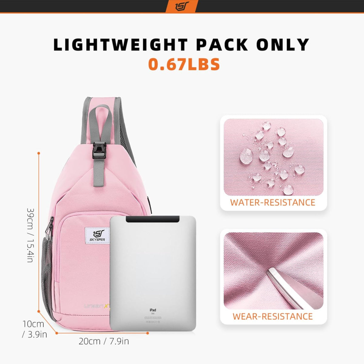 Sling Bag RFID Crossbody Sling Backpack Cross Body Shoulder Bag Travel Hiking Daypack for Women Men(Beige)