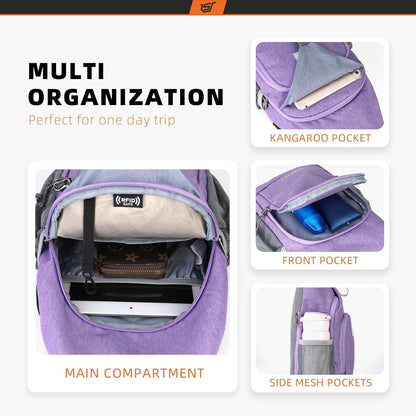 Sling Bag RFID Crossbody Sling Backpack Cross Body Shoulder Bag Travel Hiking Daypack for Women Men(Beige)
