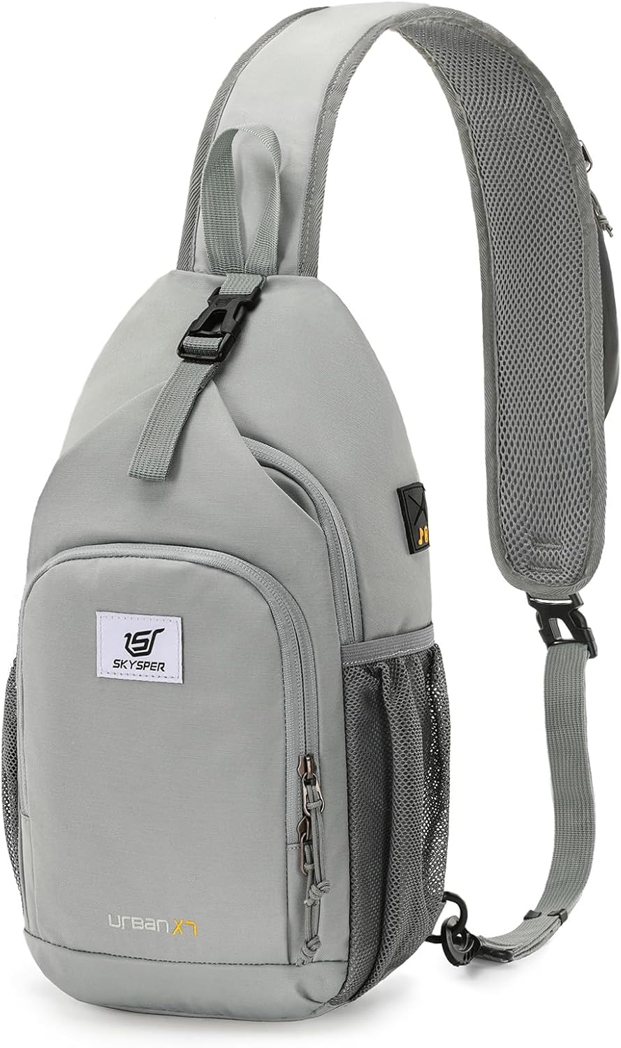 Sling Bag RFID Crossbody Sling Backpack Cross Body Shoulder Bag Travel Hiking Daypack for Women Men(Beige)