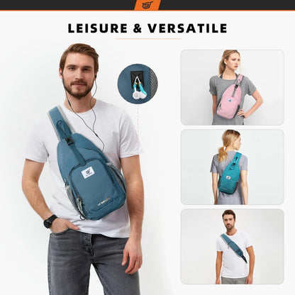 Sling Bag RFID Crossbody Sling Backpack Cross Body Shoulder Bag Travel Hiking Daypack for Women Men(Beige)