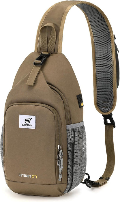 Sling Bag RFID Crossbody Sling Backpack Cross Body Shoulder Bag Travel Hiking Daypack for Women Men(Beige)
