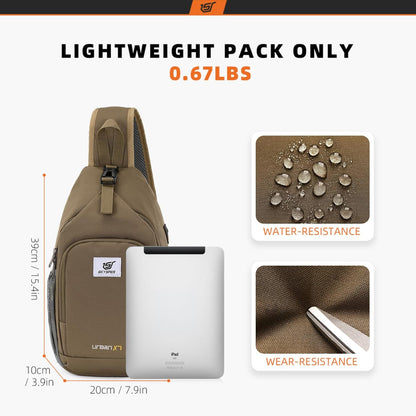 Sling Bag RFID Crossbody Sling Backpack Cross Body Shoulder Bag Travel Hiking Daypack for Women Men(Beige)