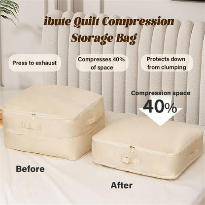 Ultra Space Saving Self Compression Organizer, Portable Heavy Duty Moving Bags, Compression Packing Cubes for Travel, Large Capacity Foldable Clothes Storage Bag with Zipper (Grey Blue, Small)