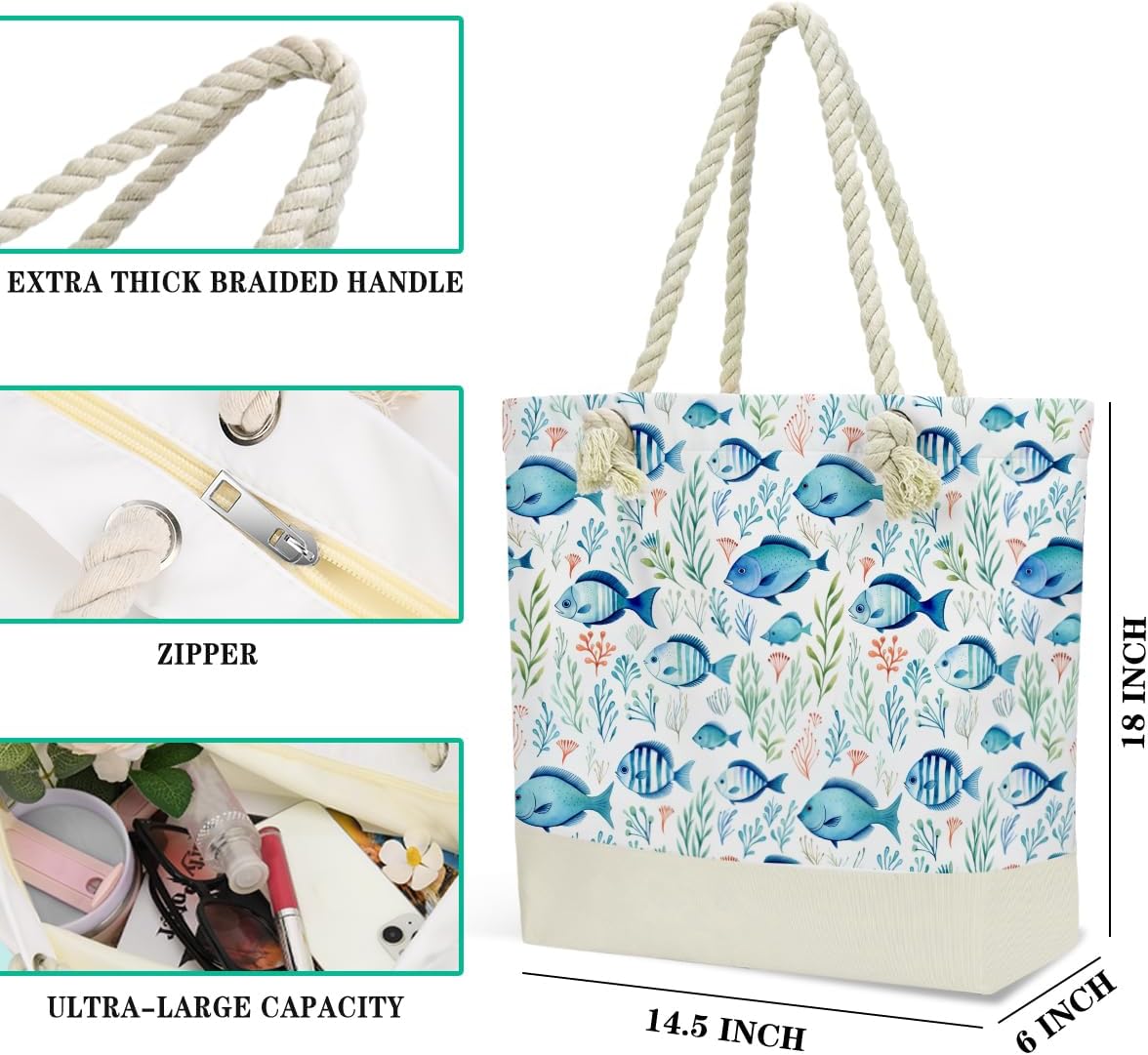 Beach Bags Waterproof Sandproof Large Beach Bag Wet Dry Bags Wet Clothes Bag With Zipper for Swimsuits Travel