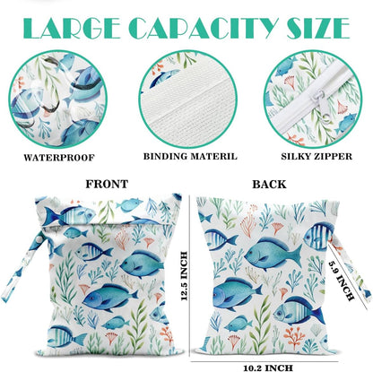 Beach Bags Waterproof Sandproof Large Beach Bag Wet Dry Bags Wet Clothes Bag With Zipper for Swimsuits Travel