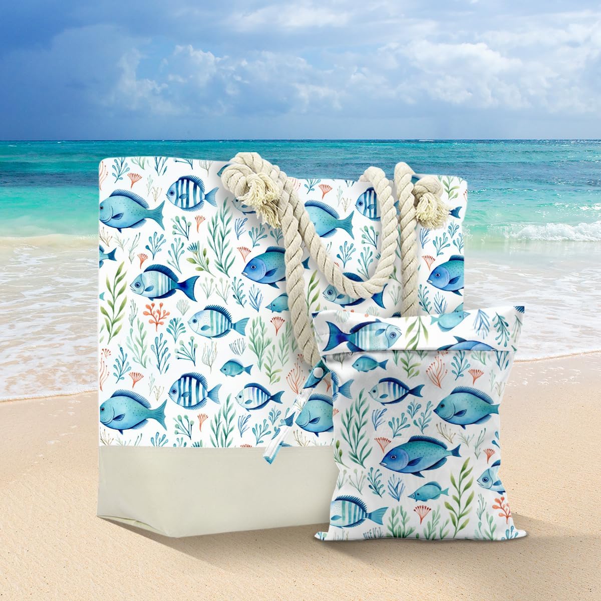 Beach Bags Waterproof Sandproof Large Beach Bag Wet Dry Bags Wet Clothes Bag With Zipper for Swimsuits Travel