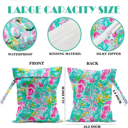 Beach Bags Waterproof Sandproof Large Beach Bag Wet Dry Bags Wet Clothes Bag With Zipper for Swimsuits Travel