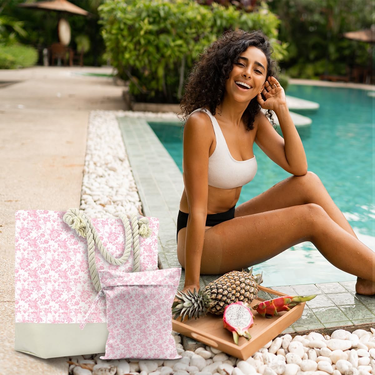 Beach Bags Waterproof Sandproof Large Beach Bag Wet Dry Bags Wet Clothes Bag With Zipper for Swimsuits Travel