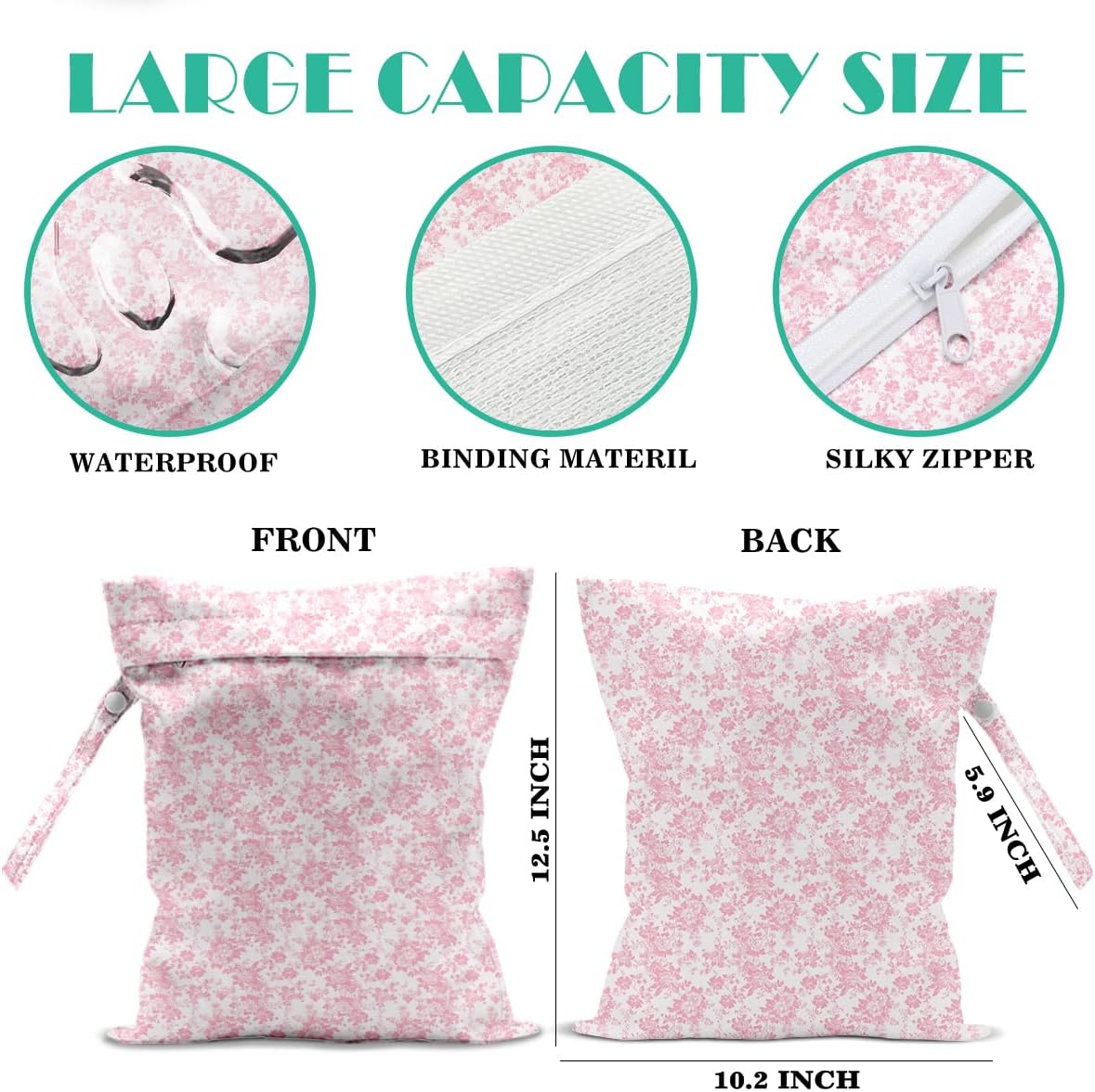 Beach Bags Waterproof Sandproof Large Beach Bag Wet Dry Bags Wet Clothes Bag With Zipper for Swimsuits Travel
