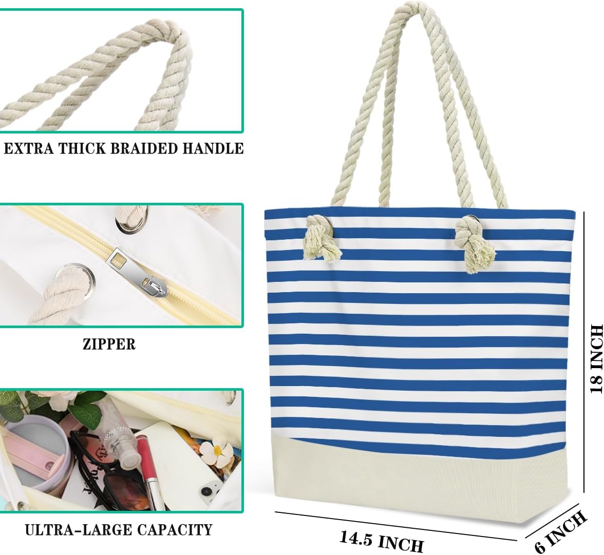 Beach Bags Waterproof Sandproof Large Beach Bag Wet Dry Bags Wet Clothes Bag With Zipper for Swimsuits Travel