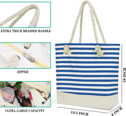 Beach Bags Waterproof Sandproof Large Beach Bag Wet Dry Bags Wet Clothes Bag With Zipper for Swimsuits Travel