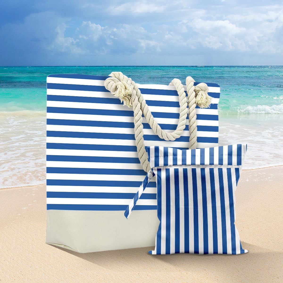 Beach Bags Waterproof Sandproof Large Beach Bag Wet Dry Bags Wet Clothes Bag With Zipper for Swimsuits Travel