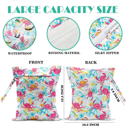 Beach Bags Waterproof Sandproof Large Beach Bag Wet Dry Bags Wet Clothes Bag With Zipper for Swimsuits Travel