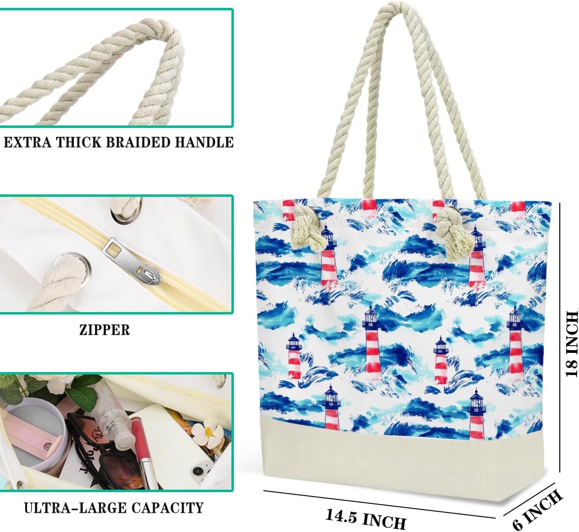 Beach Bags Waterproof Sandproof Large Beach Bag Wet Dry Bags Wet Clothes Bag With Zipper for Swimsuits Travel