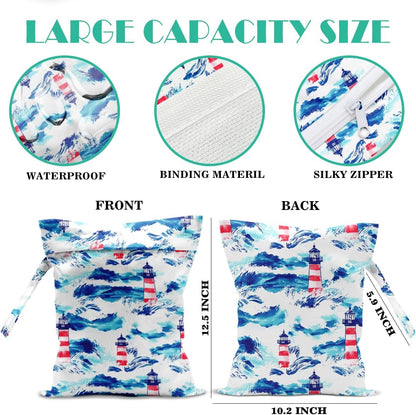 Beach Bags Waterproof Sandproof Large Beach Bag Wet Dry Bags Wet Clothes Bag With Zipper for Swimsuits Travel