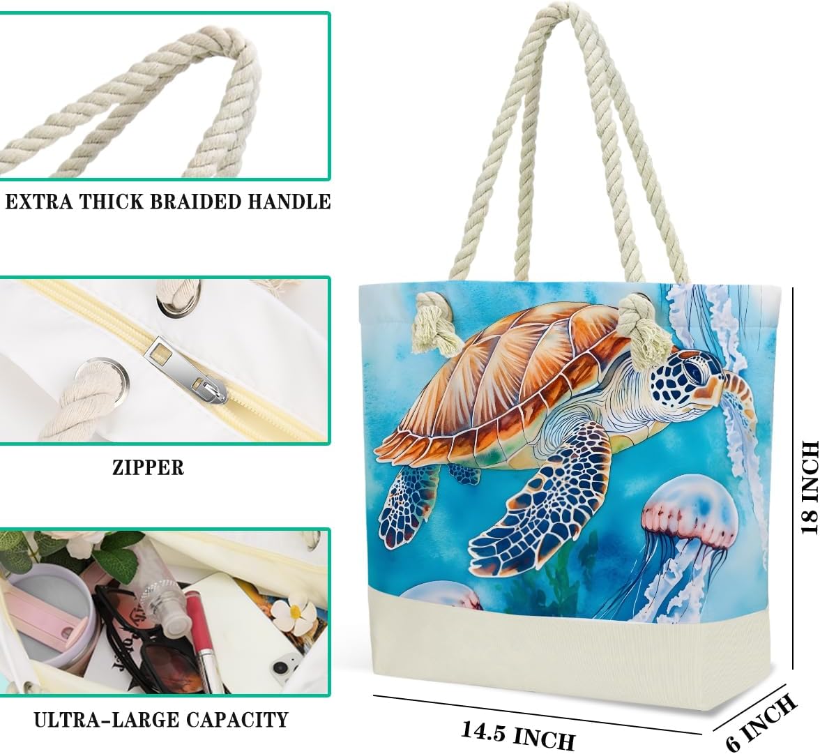 Beach Bags Waterproof Sandproof Large Beach Bag Wet Dry Bags Wet Clothes Bag With Zipper for Swimsuits Travel