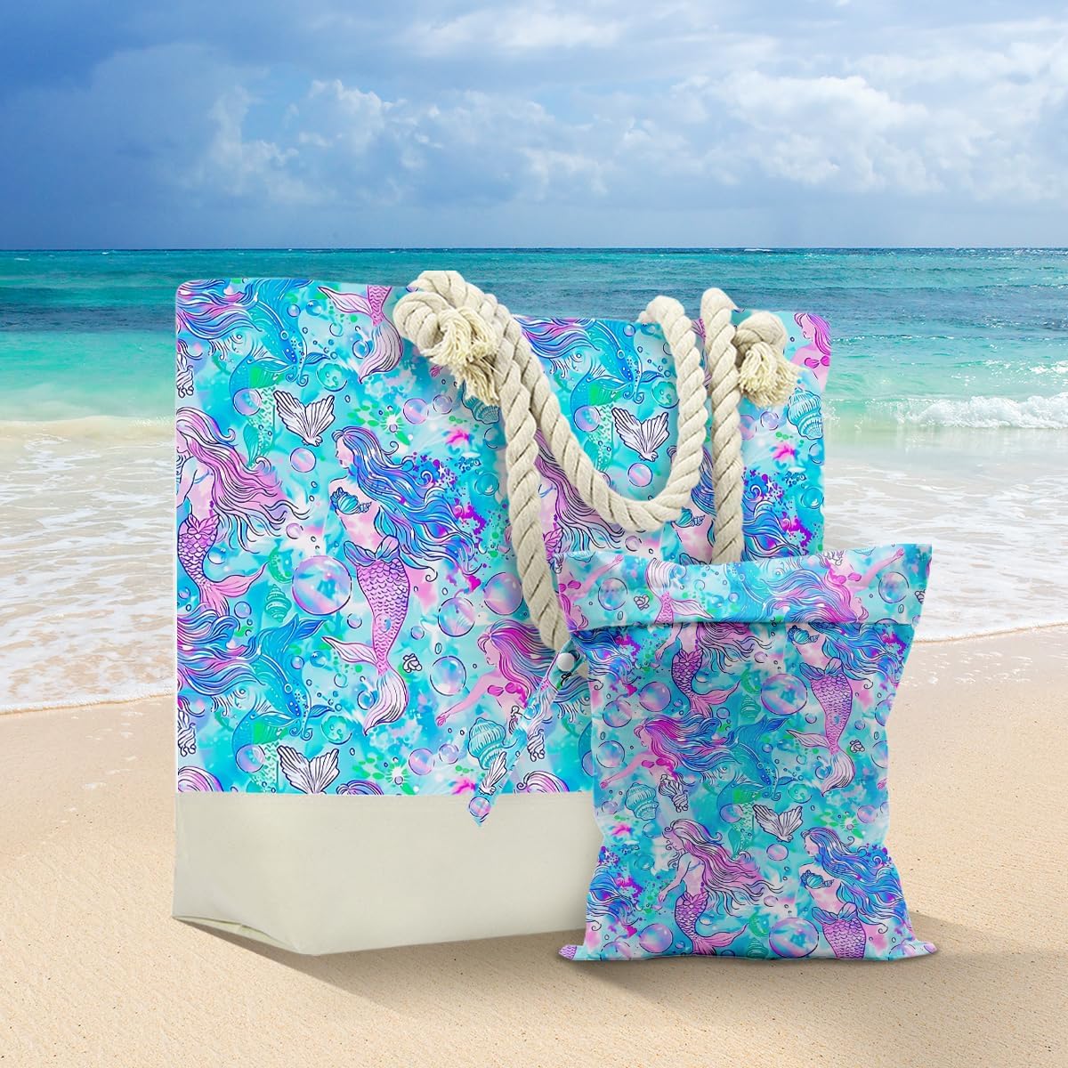 Beach Bags Waterproof Sandproof Large Beach Bag Wet Dry Bags Wet Clothes Bag With Zipper for Swimsuits Travel