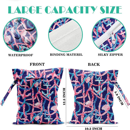 Beach Bags Waterproof Sandproof Large Beach Bag Wet Dry Bags Wet Clothes Bag With Zipper for Swimsuits Travel