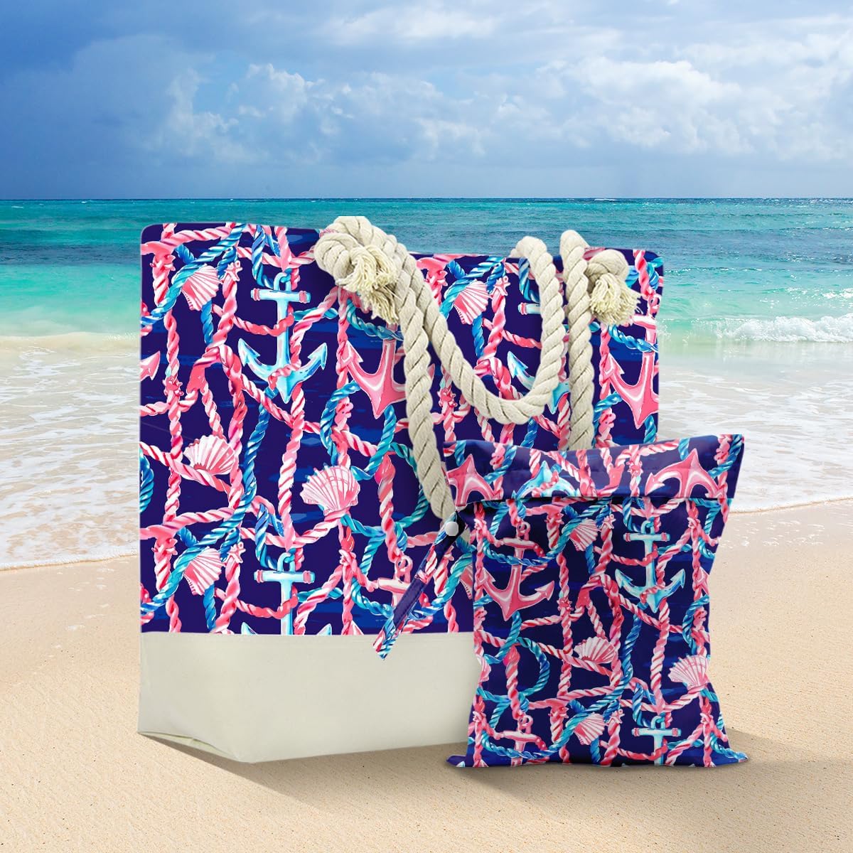 Beach Bags Waterproof Sandproof Large Beach Bag Wet Dry Bags Wet Clothes Bag With Zipper for Swimsuits Travel