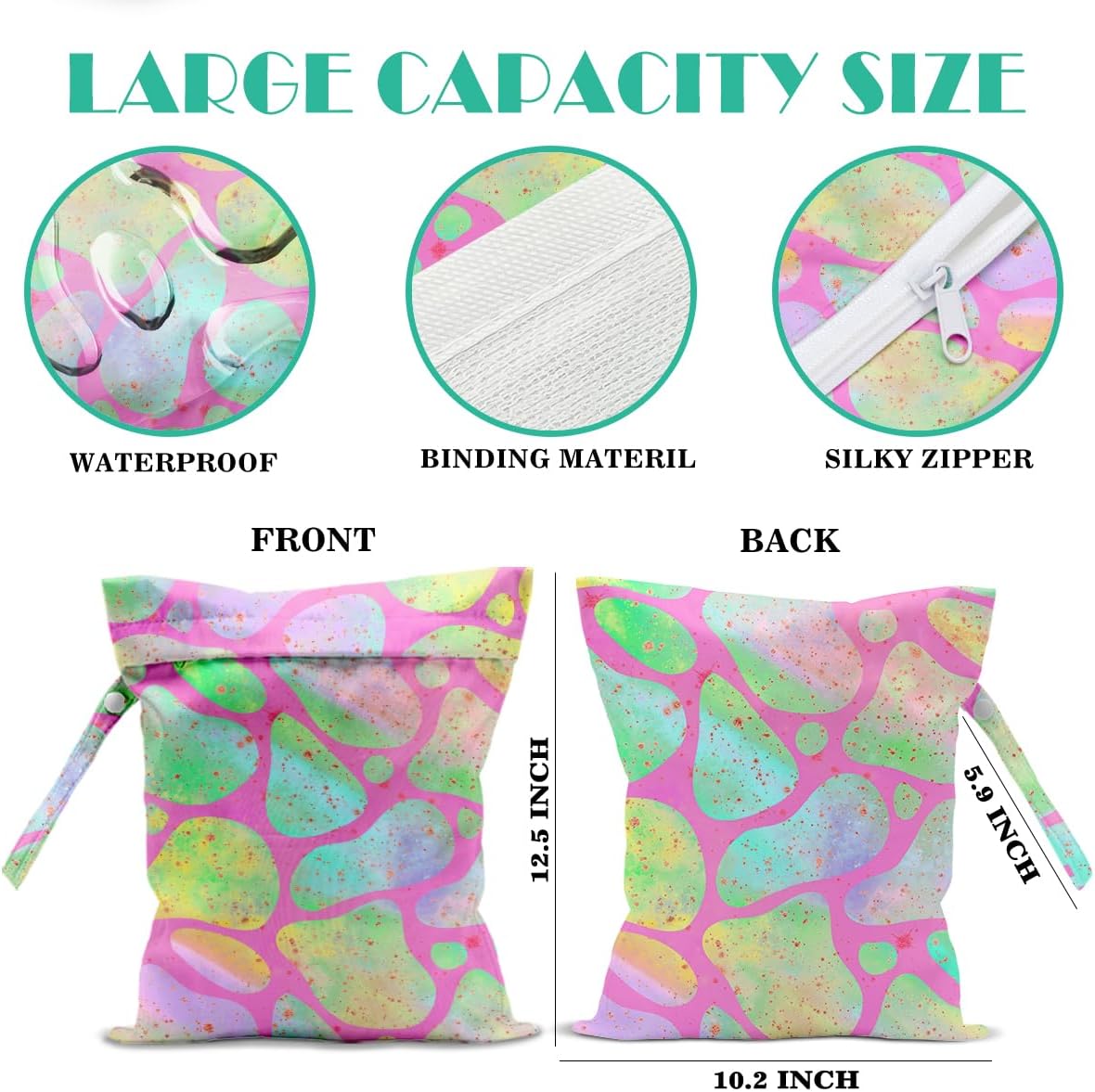 Beach Bags Waterproof Sandproof Large Beach Bag Wet Dry Bags Wet Clothes Bag With Zipper for Swimsuits Travel