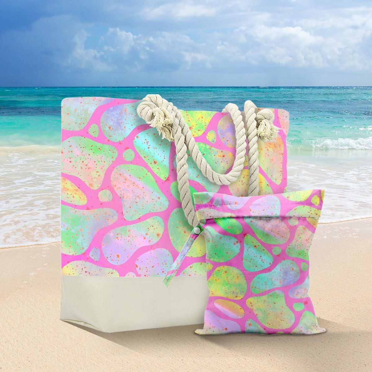 Beach Bags Waterproof Sandproof Large Beach Bag Wet Dry Bags Wet Clothes Bag With Zipper for Swimsuits Travel