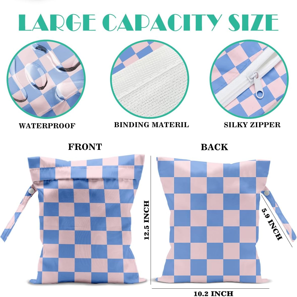 Beach Bags Waterproof Sandproof Large Beach Bag Wet Dry Bags Wet Clothes Bag With Zipper for Swimsuits Travel