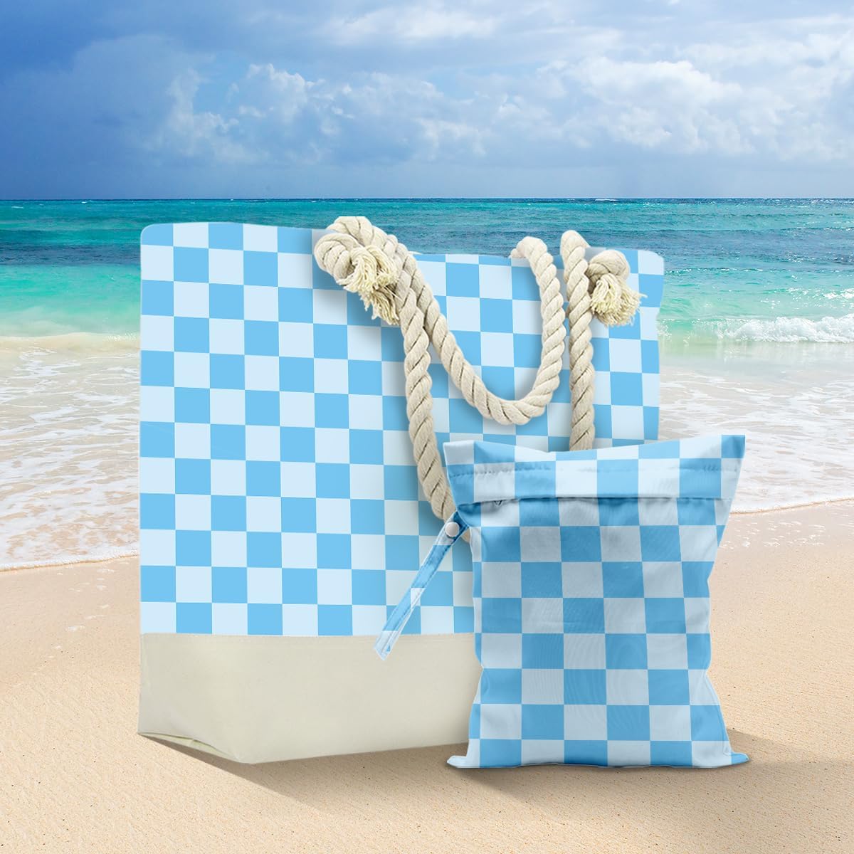 Beach Bags Waterproof Sandproof Large Beach Bag Wet Dry Bags Wet Clothes Bag With Zipper for Swimsuits Travel