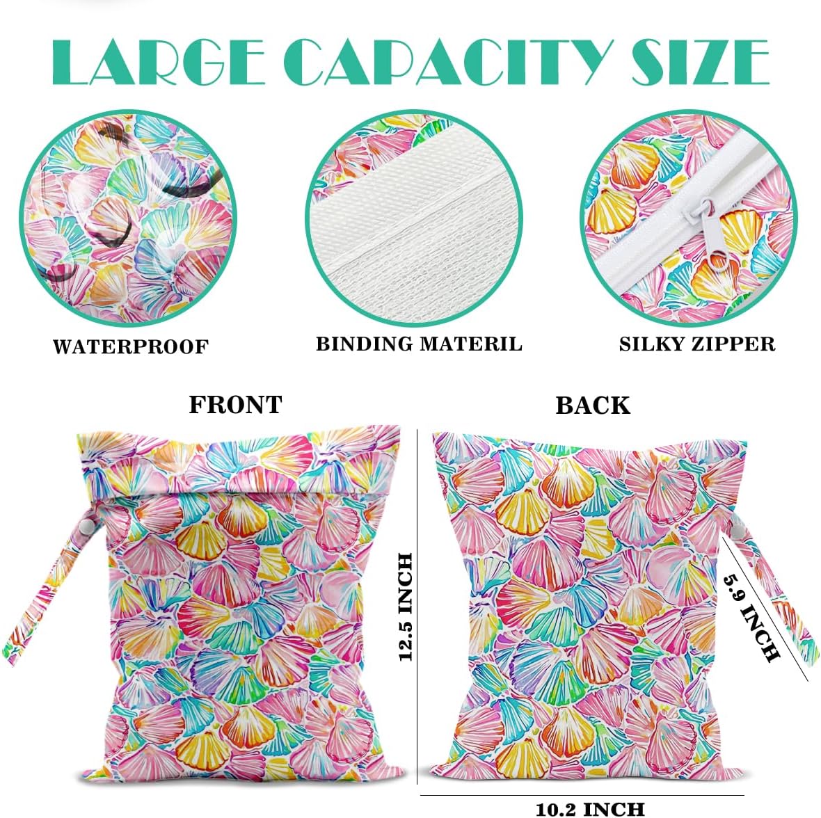 Beach Bags Waterproof Sandproof Large Beach Bag Wet Dry Bags Wet Clothes Bag With Zipper for Swimsuits Travel