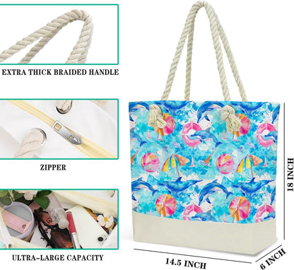 Beach Bags Waterproof Sandproof Large Beach Bag Wet Dry Bags Wet Clothes Bag With Zipper for Swimsuits Travel