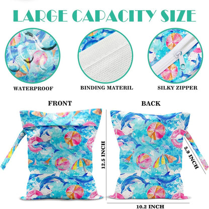 Beach Bags Waterproof Sandproof Large Beach Bag Wet Dry Bags Wet Clothes Bag With Zipper for Swimsuits Travel