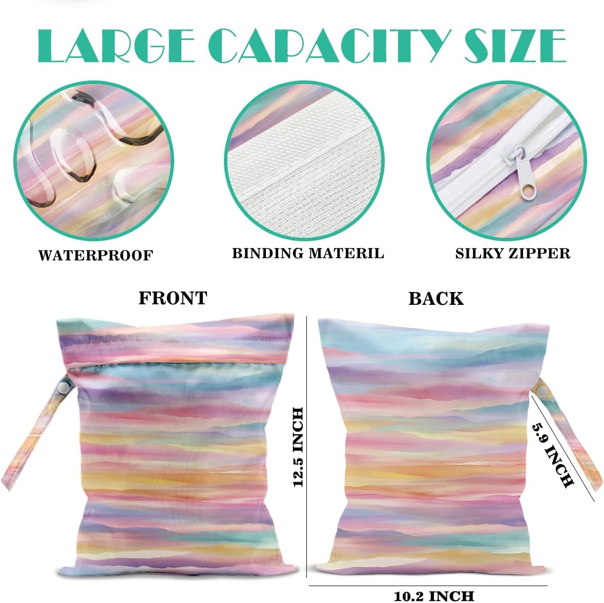 Beach Bags Waterproof Sandproof Large Beach Bag Wet Dry Bags Wet Clothes Bag With Zipper for Swimsuits Travel