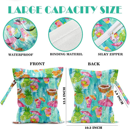 Beach Bags Waterproof Sandproof Large Beach Bag Wet Dry Bags Wet Clothes Bag With Zipper for Swimsuits Travel
