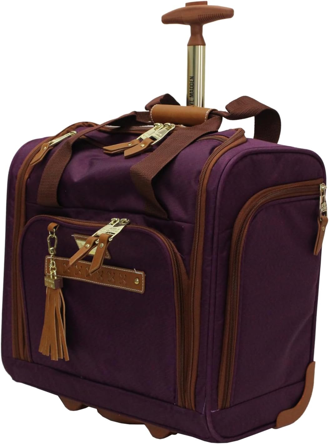 Designer 15 Inch Carry on Suitcase- Small Weekender Overnight Business Travel Luggage- Lightweight 2- Rolling Spinner Wheels Under Seat Bag for Women(Legends Teal)