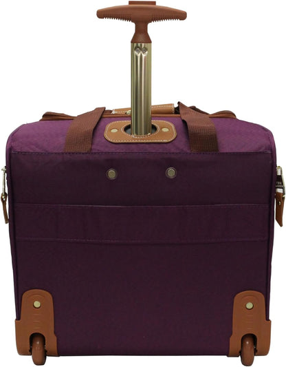 Designer 15 Inch Carry on Suitcase- Small Weekender Overnight Business Travel Luggage- Lightweight 2- Rolling Spinner Wheels Under Seat Bag for Women(Legends Teal)