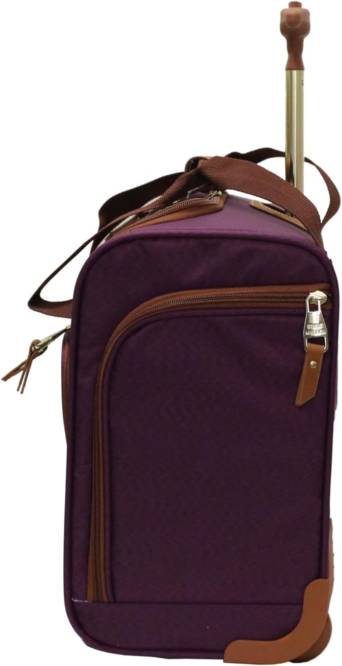 Designer 15 Inch Carry on Suitcase- Small Weekender Overnight Business Travel Luggage- Lightweight 2- Rolling Spinner Wheels Under Seat Bag for Women(Legends Teal)