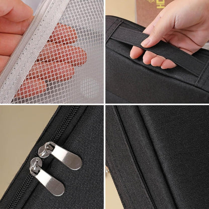 Standing Cosmetic Bag Organizer - Large Travel Makeup Bag with Multiple Compartments for Beauty Supplies Storage Portable Functional Makeup Case for Home & Vacation (Black)
