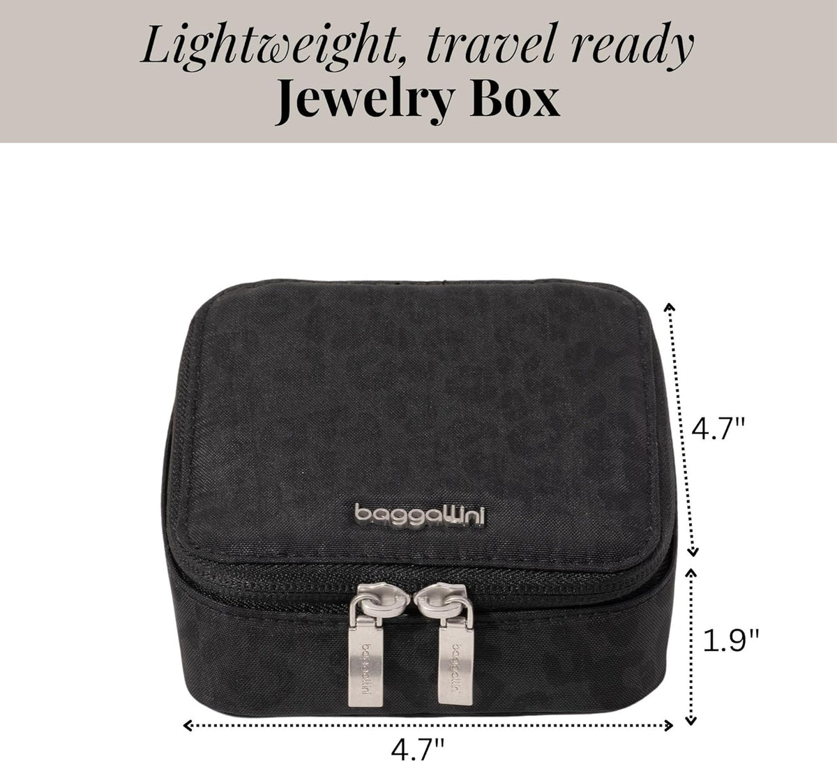 Travel Jewelry Box - Lightweight 4.7”x4.7”x1.9” Travel Jewelry Case
