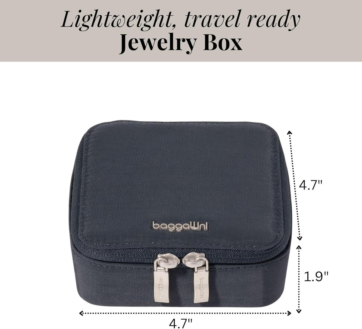 Travel Jewelry Box - Lightweight 4.7”x4.7”x1.9” Travel Jewelry Case