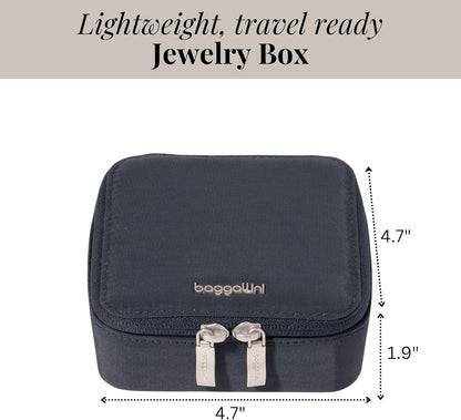 Travel Jewelry Box - Lightweight 4.7”x4.7”x1.9” Travel Jewelry Case