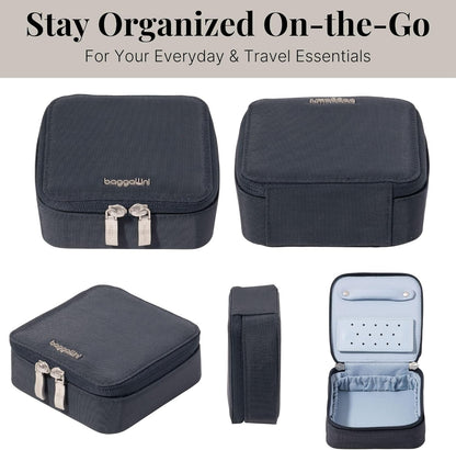 Travel Jewelry Box - Lightweight 4.7”x4.7”x1.9” Travel Jewelry Case