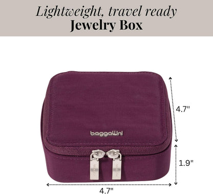 Travel Jewelry Box - Lightweight 4.7”x4.7”x1.9” Travel Jewelry Case