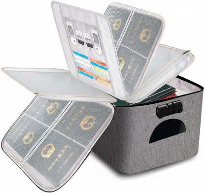 Expanding File Wallet for Travel Documents, 600D Oxford Cloth Multi-Layer Organizer Bag for Passports and Papers, Portable Carrier (1 PC)