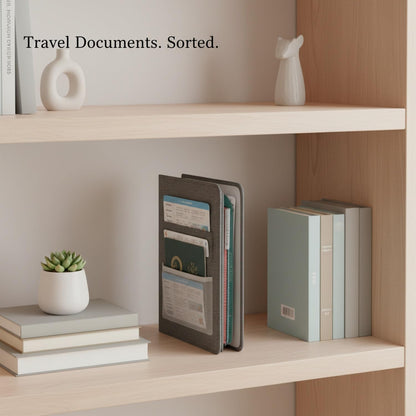 Expanding File Wallet for Travel Documents, 600D Oxford Cloth Multi-Layer Organizer Bag for Passports and Papers, Portable Carrier (1 PC)