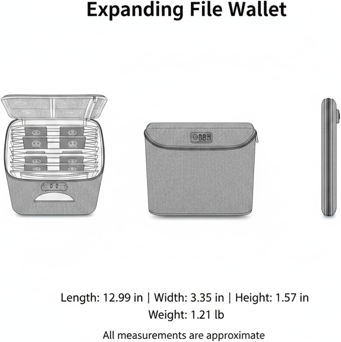 Expanding File Wallet for Travel Documents, 600D Oxford Cloth Multi-Layer Organizer Bag for Passports and Papers, Portable Carrier (1 PC)