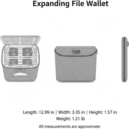 Expanding File Wallet for Travel Documents, 600D Oxford Cloth Multi-Layer Organizer Bag for Passports and Papers, Portable Carrier (1 PC)