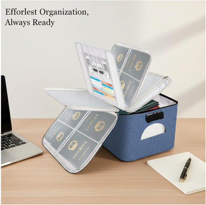 Expanding File Wallet for Travel Documents, 600D Oxford Cloth Multi-Layer Organizer Bag for Passports and Papers, Portable Carrier (1 PC)