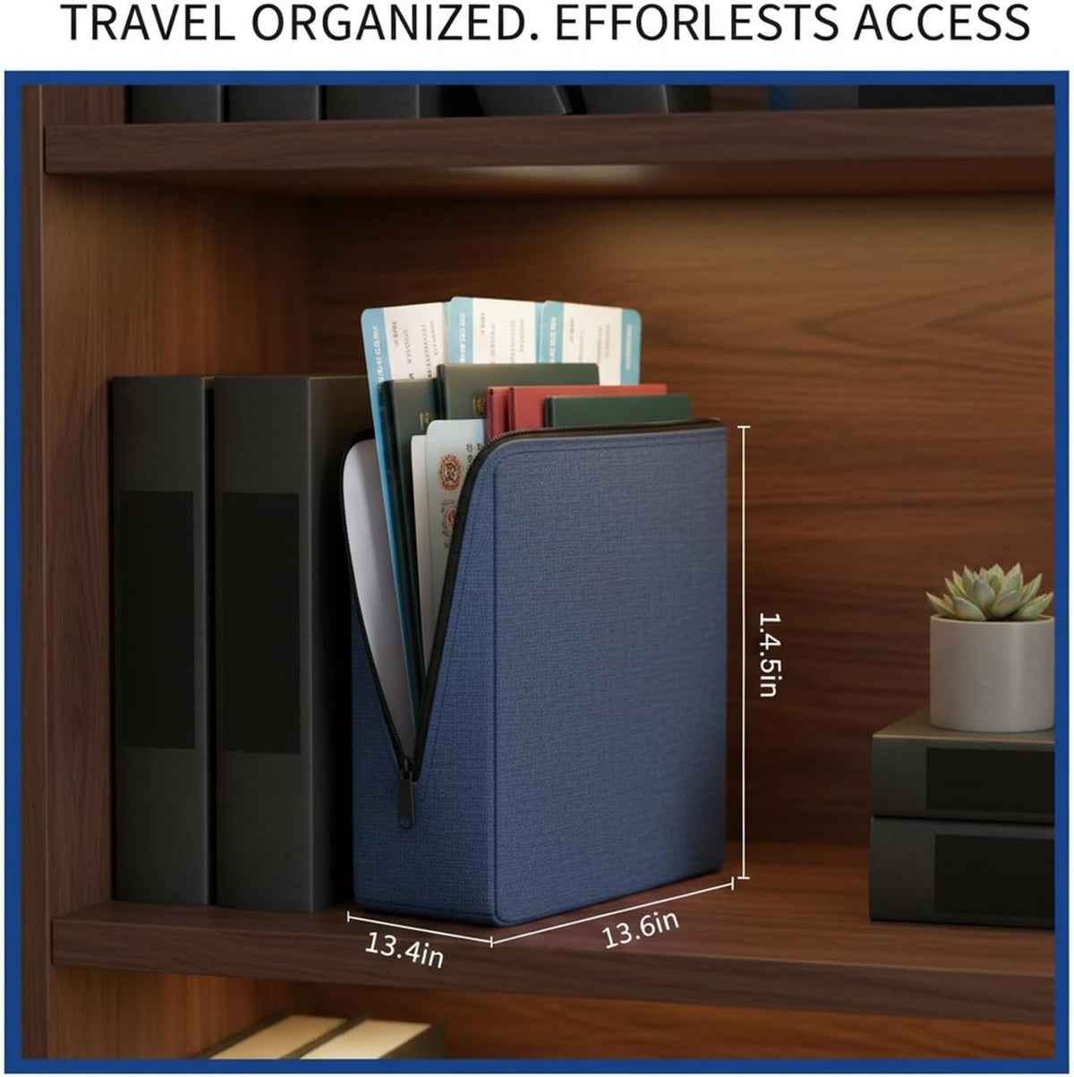 Expanding File Wallet for Travel Documents, 600D Oxford Cloth Multi-Layer Organizer Bag for Passports and Papers, Portable Carrier (1 PC)